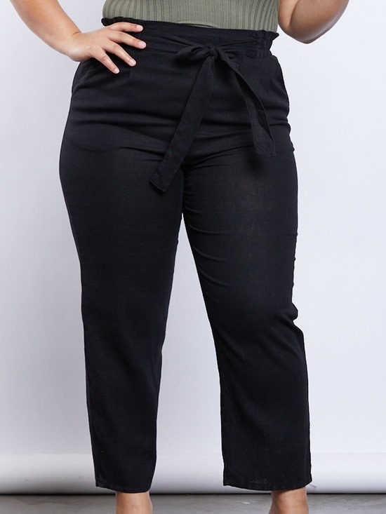 Reitmans Pants - Reitmans Black Paperbag Waist Tie Pants